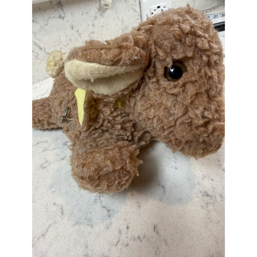 Vintage Eden Toys Wind Up Musical‎ Lamb Plush Sherpa Stuffed Animal Yellow Bow